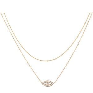 Handmade 18k gold plated eye necklaces for women